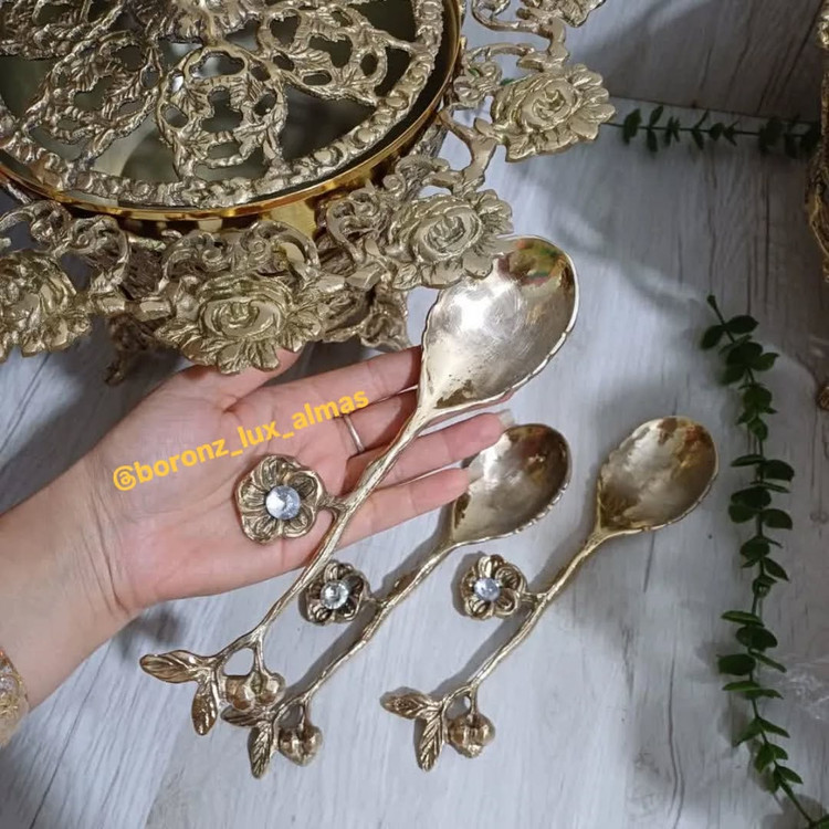 قاشق تزئینی لوکس برنجی